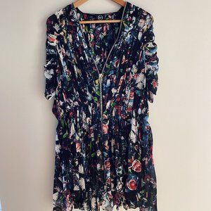McQ Alexander McQueen Flower pleeated dress 42 IT